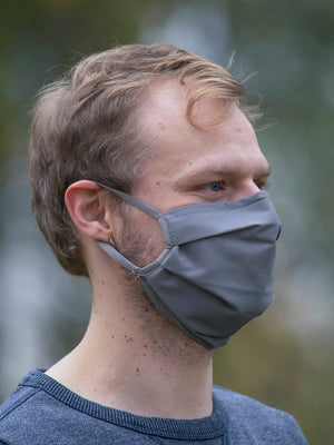 Kasvomaskit korvalenkeillä, harmaa, 5 kpl/pkt